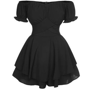 Black Off Shoulder Romper